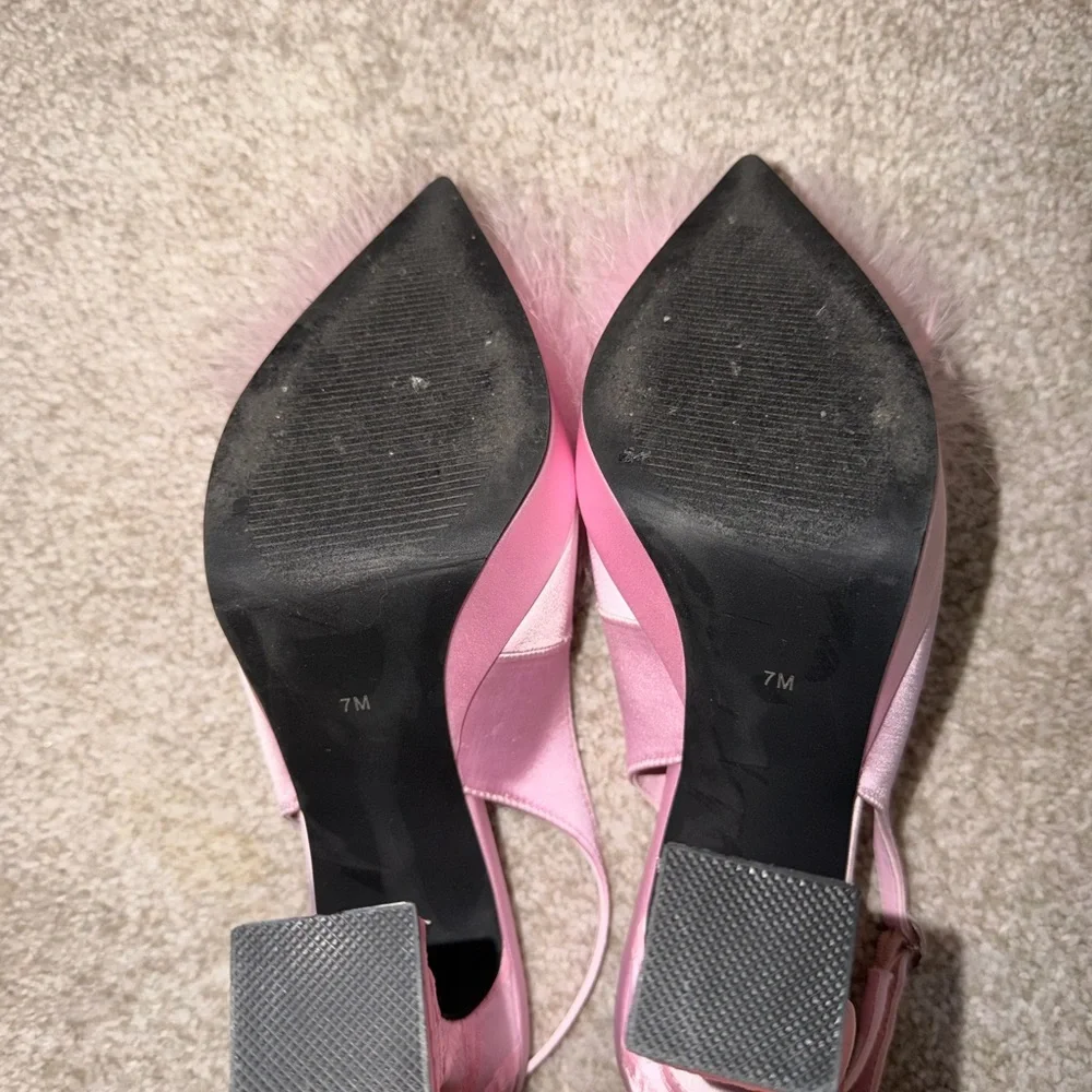 Sugar Thrillz Pink Marabou Platform Heels – Size 7 – Like New w/ Box - Picture 6 of 6